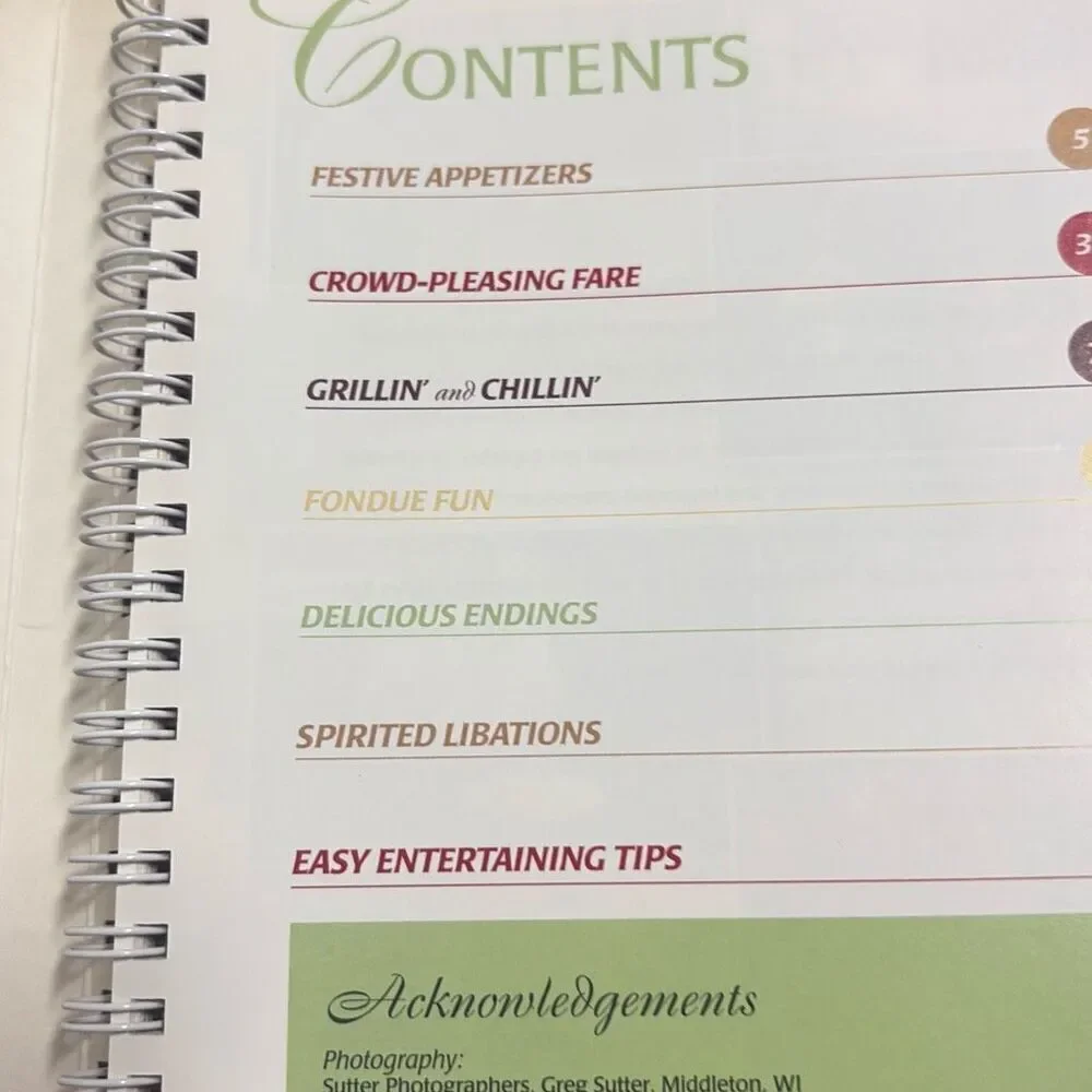 Easy Entertaining with Roth Kase Cookbook Spiral Softback Cheese Party Entertain